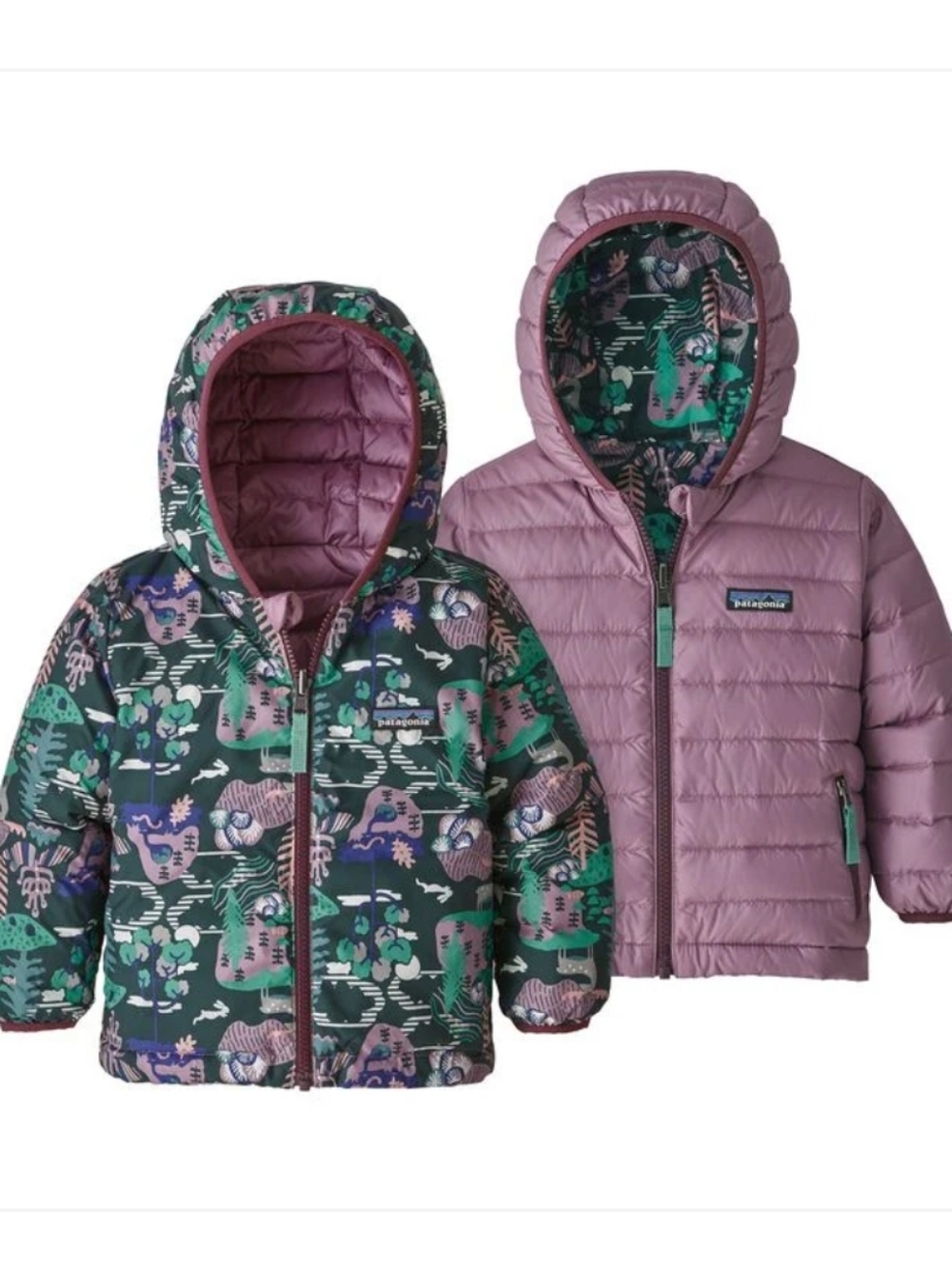 Patagonia Baby Reversible Down Sweater Hoody Toddlers' Full Zip Puffer Hooded